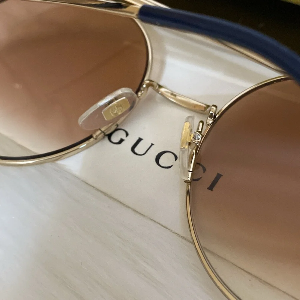 New Authentic Gucci Sunglasses GG0878S 003 59 Horsebit Oversized Round - Picture 7 of 12